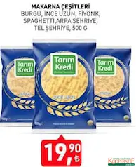 TARIM KREDİ MAKARNA ÇEŞİTLERİ 500 G fiyat ve kampanya bilgisi